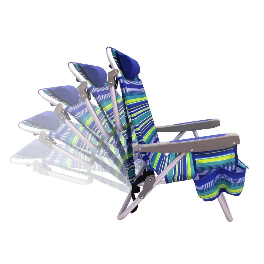 Mainstays mochila Silla de playa de aluminio, multicolor