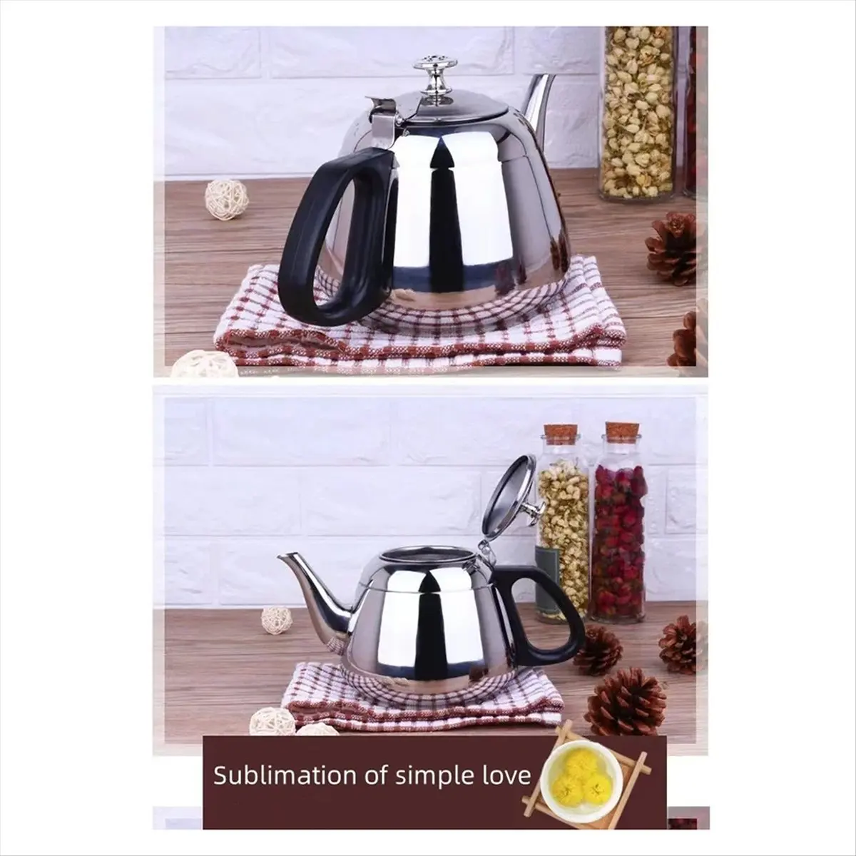 DT81 Kettle Tea Water Stove 1.2L/1.5L/2L Stove Stainless Steel Teapot Pot for Hotboiling Pots Coffee Induction Home Camping 1.2L