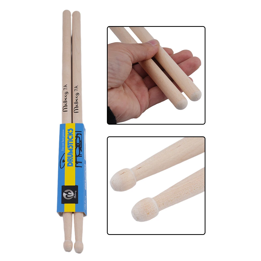 1 Pair Maple Wood Drumsticks For All Drums Playing Oval Tip For Punchy Drums And Bright Cymbals Music Instruments Accessories