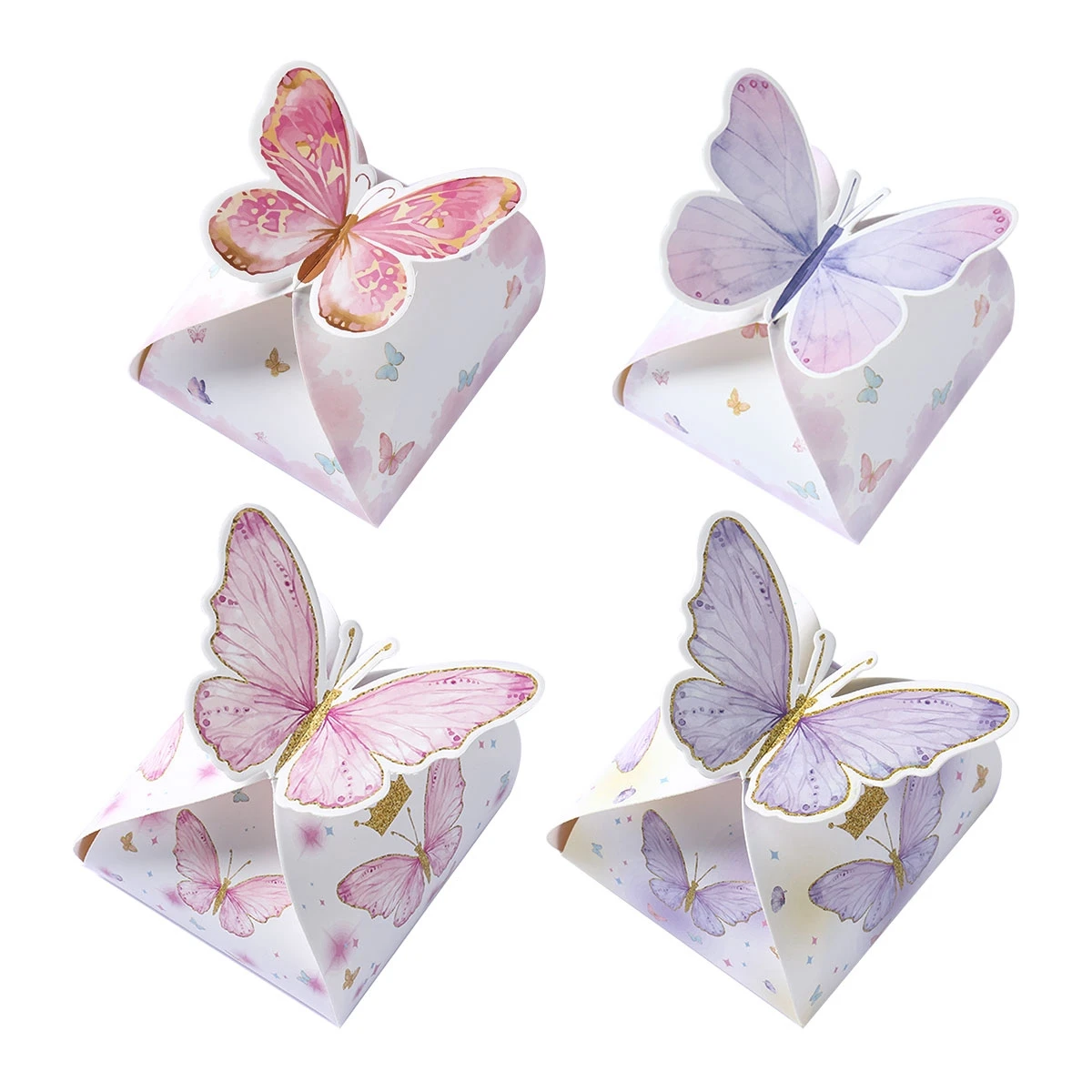 Purple Butterfly Candy Gift Box Happy Birthday Party Decor Kids Girl Butterfly Wedding Birthday Party Supplies Baby Shower Decor