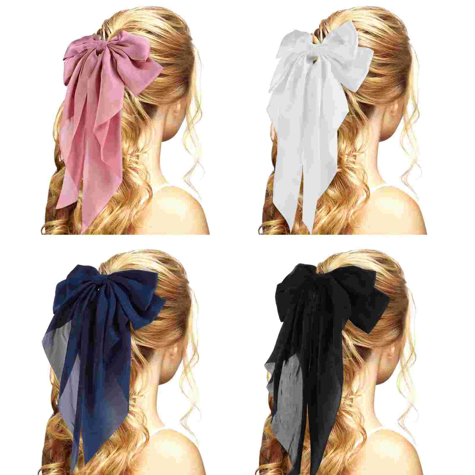 

4 Pcs Bow Spring Hair Pins Women Decoration Bows for Barrettes Girl Accessories Bowknot Hairpin Metal Toddler Girls Hairpins