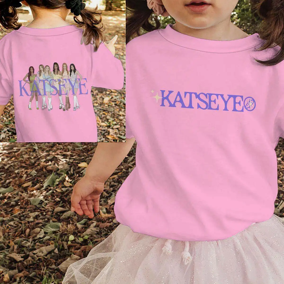 KATSEYE Trendy Children's Short-sleeved Group Merchandise - Large Size Casual T-shirt with Good Breathability and Soft Texture