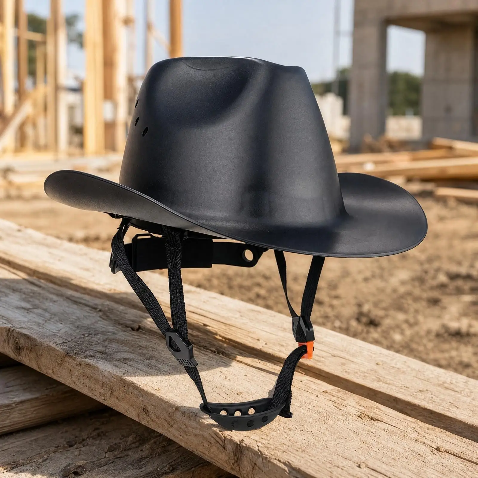 Cowboy-Western-Style Headgear Hat ANSI Z89.1 Compliant Helmet with Ratchet
