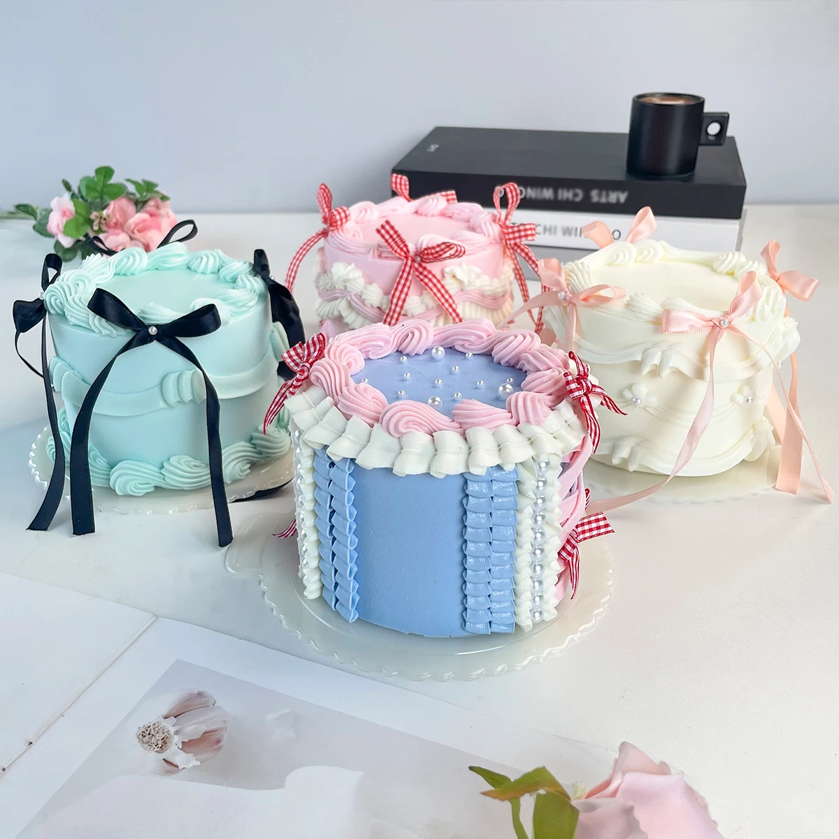 4 Zoll Realistischer Künstlicher Sahnetorten-Imitat - Bäckerei-Displaymodell, Weihnachtsgeschenkidee & Party-Dekoration, Scherzartikel – Detail 7