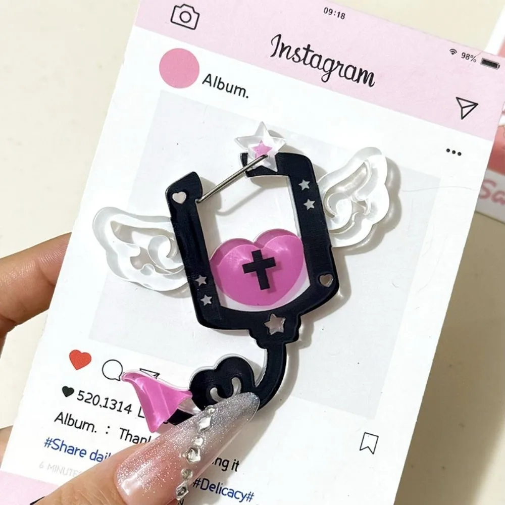 High Quality Cute Cartoon Keychain Multifunctional Acrylic Carabiner Clip Portable Backpack Accessories Outdoor Hiking