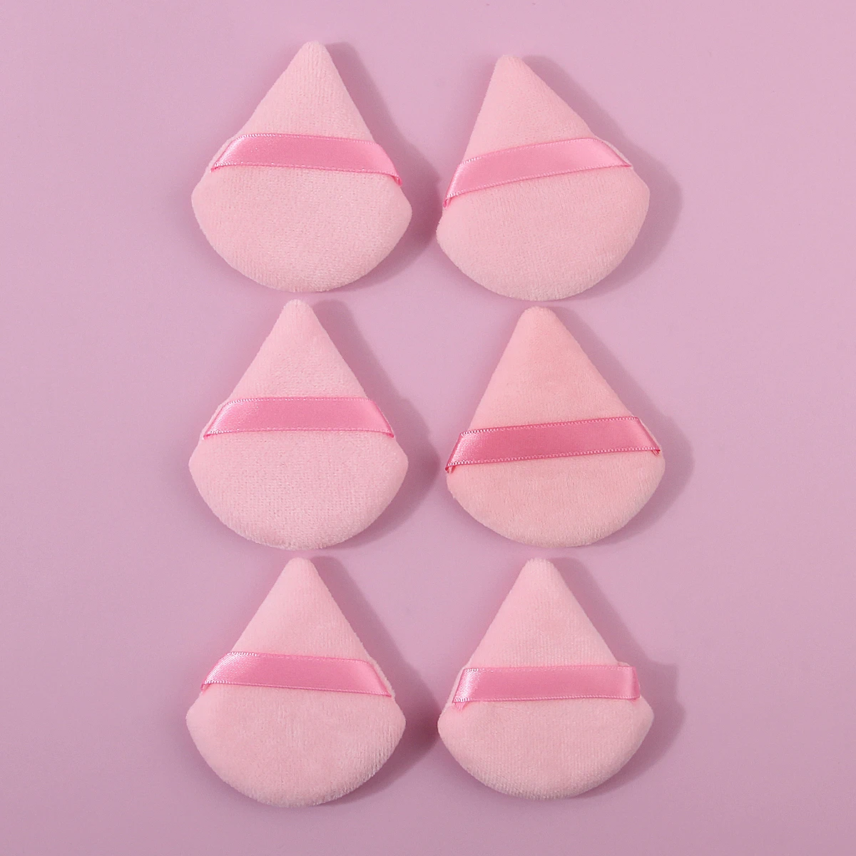 6 قطع من بودرة مكياج مثلثة ناعمة على الوجهين، بودرة جافة ورطبة مزدوجة الأغراض غير لاصقة، أداة تجميل محمولة