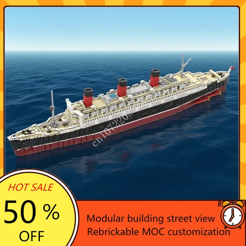 3797PCS MOC RMS Queen Mary Custom Puzzles Warship Model Technical Education Set DIY Assembly Creative Kids Puzzle Toy Xmas Gift