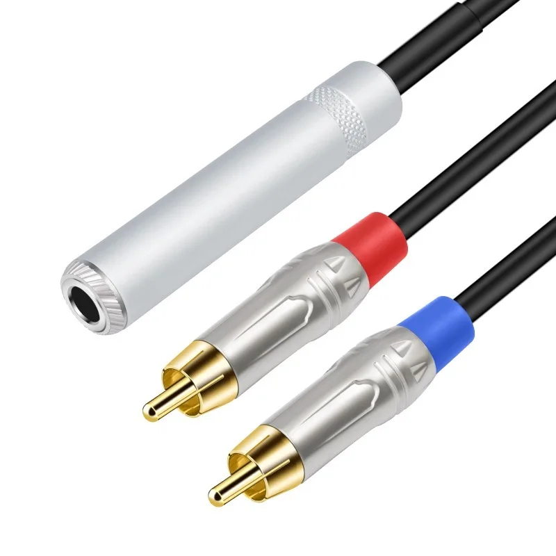 

FOR 6.35 Female To 2 RCA Male Cable Stereo Audio Cable 1/4 Inch TRS Jack To 2 RCA Audio Y Splitter Cable