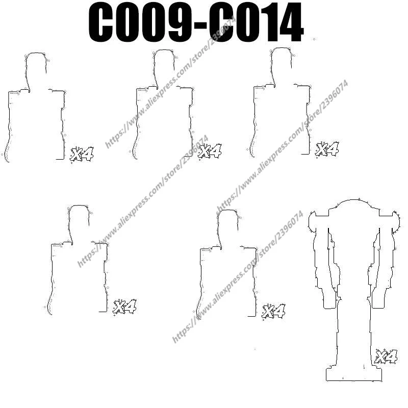 C009-C010 Actionfiguren Filmzubehör Bausteine Ziegel Spielzeug C011 C012 C013 C014