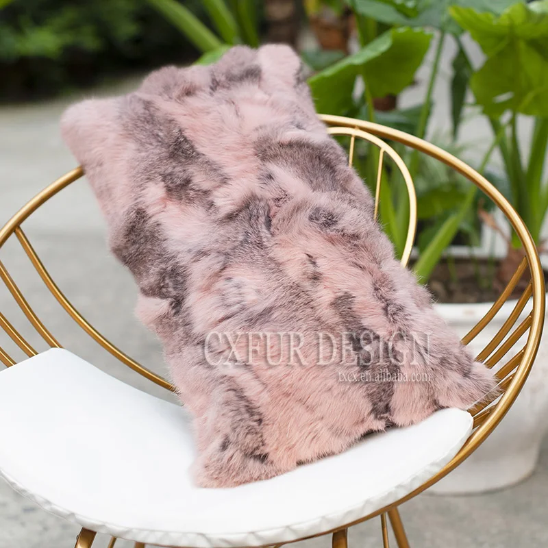 FREE SHIPPING CX-D-14  Custom 40*60cm Made Natural Colour Rabbit Fur Patchwork Pillow Cover Pillow Cases