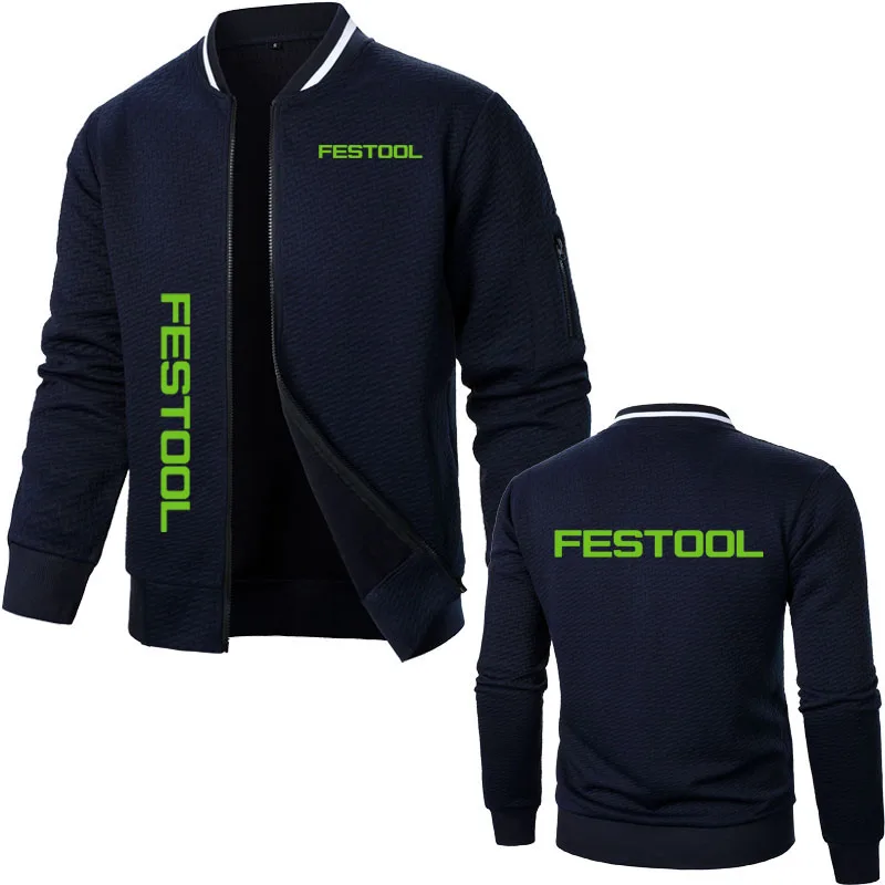 2024 Crew-neck men's jacket New plaid design brand men's Festool tools printed street wear jacket Autumn Windproof Men's Coats