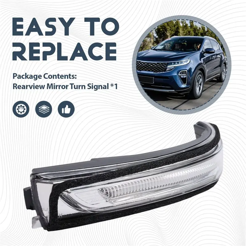 Turn Signal Light LED 87614D9000 87624D9000 Rearview Mirror Turn Indicators For Kia KX5 Sportage 2016-2018 Left