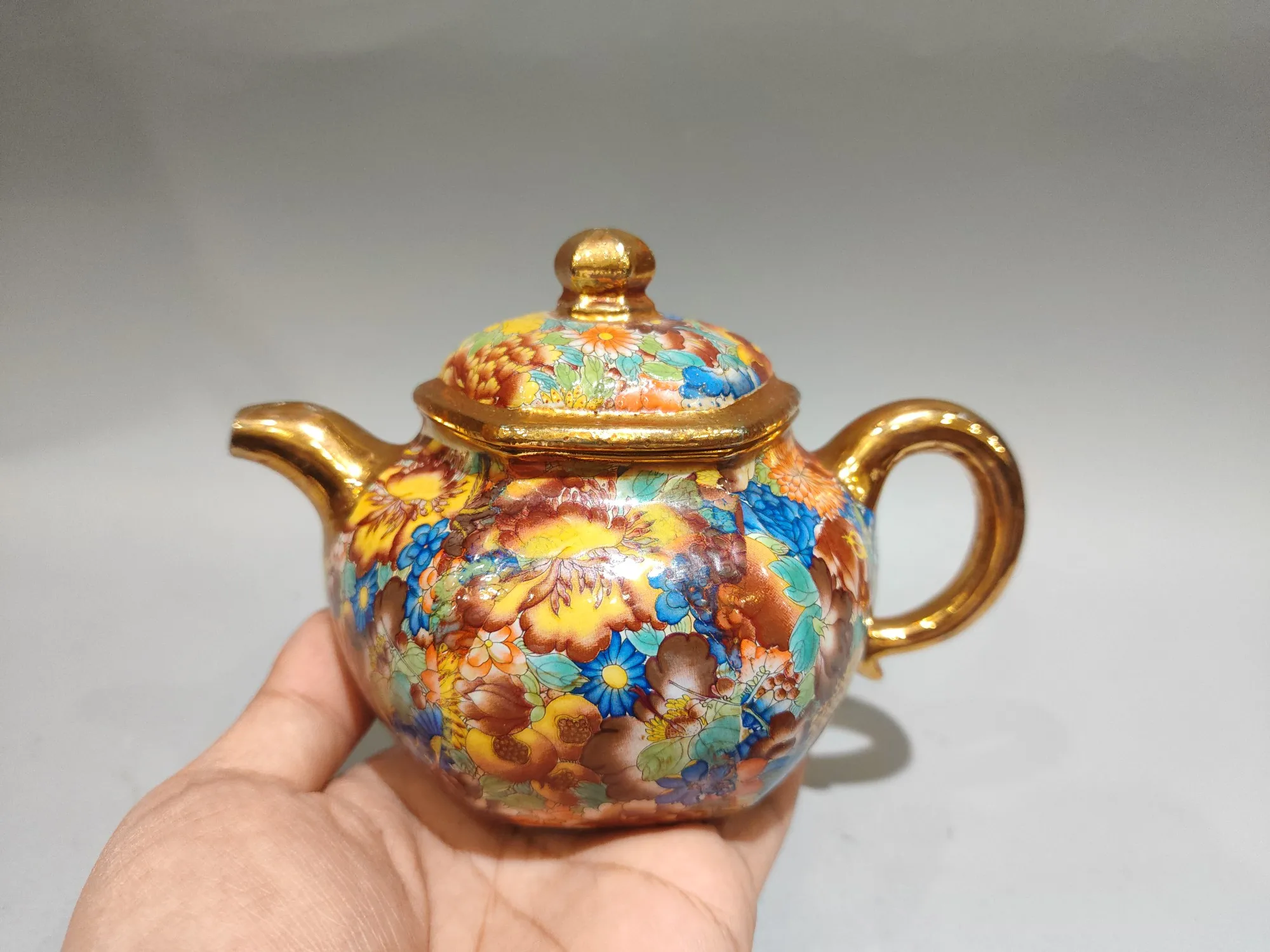 Folk Yixing Purple Clay Pot plum blossom pattern Temple of Heaven teapot kettle tea ceremony Amass wealth Ornaments