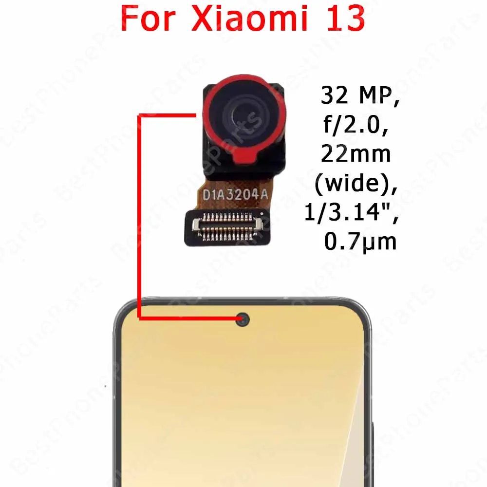 Selfie Front Camera For Xiaomi Mi 12 Lite 12X 12T 13T Pro 5G 13 Ultra Frontal Camera Module Mobile Phone Parts