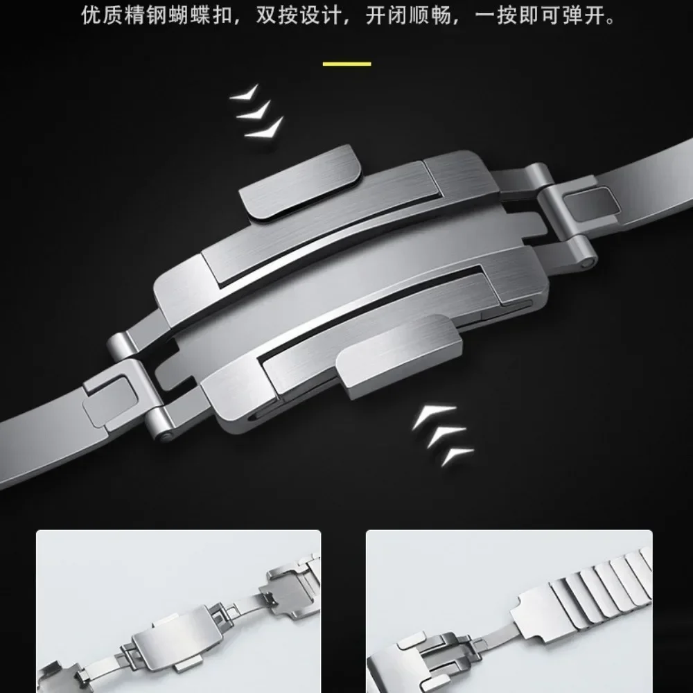 Correa de Metal de 22mm para Redmi Watch 5 Active/Lite pulsera de acero inoxidable de alta gama para Huawei Watch GT5/4 Pro 46mm Amazfit GTR 4