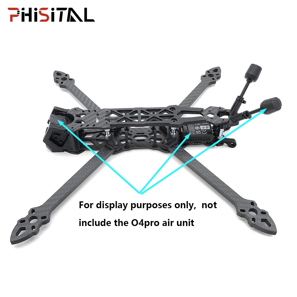 PhiSital MARK4 O4P FPV-Rahmenkit 5/7 Zoll Carbonfaser für O4 Pro/O3/VISTA/Analog VTX Quadcopter Freestyle Drohnenteile – Detail 1