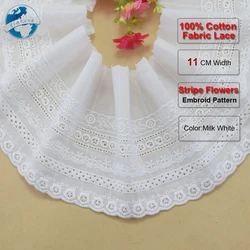 11cm larghezza 100% cotone tessuto di pizzo ricamato abito da cucito Ribbon Trim accessori per abbigliamento fai da te abiti da donna pizzo per artigianato #3314