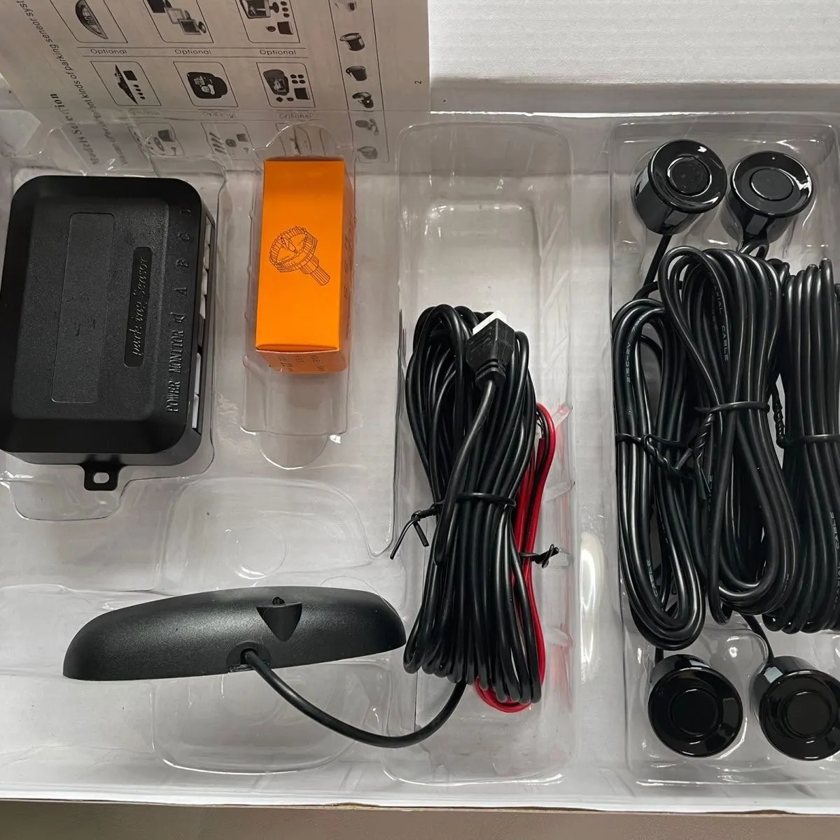 Useful 12V Universal Car Parking Sensor Kit, 4 Probes Reverse Backup Radar with Buzzer Alarm