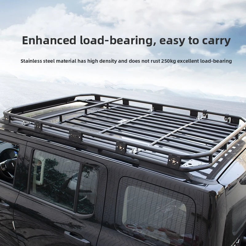 

Modified Large Load Roof Rack 60-70KG Capacity No Drilling Design With Side Awning Mount Holes Universal Offroad SUV Exterior St