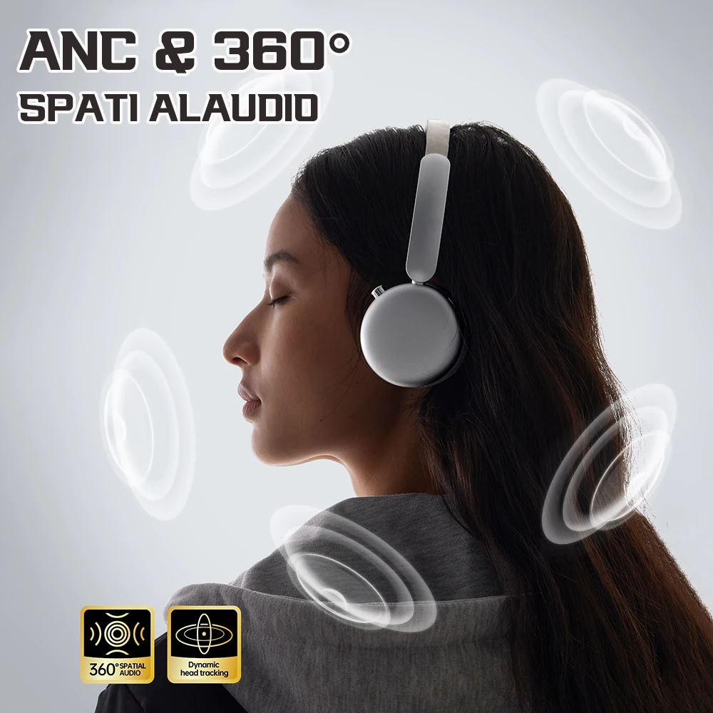 

New ANC Wireless Headphone 35dB Noise Canceling 360° Spatial Audio Earphone with Mic Bluetooth 5.4 Over Ear Headset