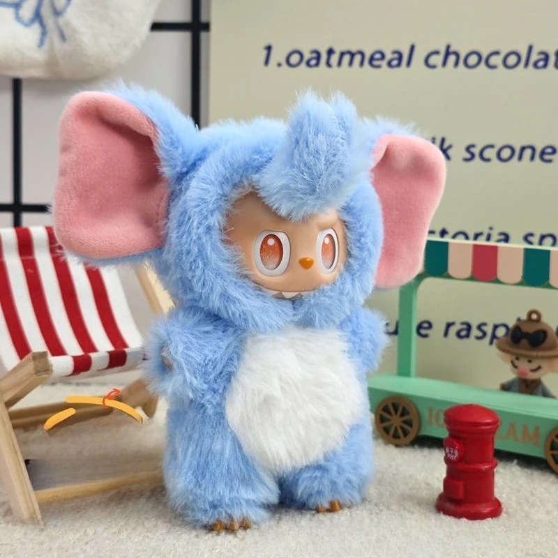 Para labubu roupas 17cm bonito vestir-se boneca vestido de pelúcia conjunto animal elefante bonito roupas da moda conjunto de animais de pelúcia legal