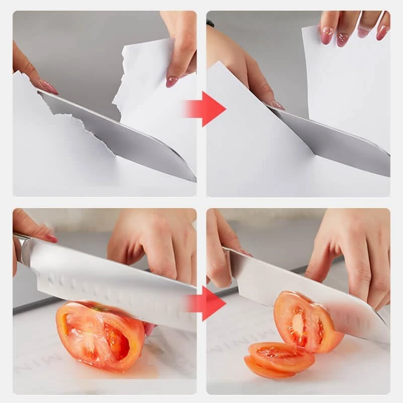 HGHO Electric Knife Sharpeners For Kitchen,Automatic Knives Sharpening & Polishing Helps Repair, Restore, Polish Blades White Du