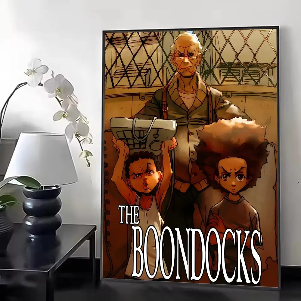 animation satire T-The Boondocks Poster Chic Aesthetic Self-Stick Wall Poster Bedroom & Dorm Room Decor