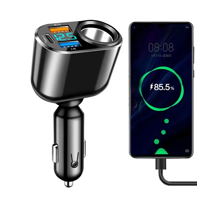 

360 degrees Charging flexible Mini 4-Port Fast Charging USB Charger Car Power Adapter Cell Phone Automobile Chargers Car Charger