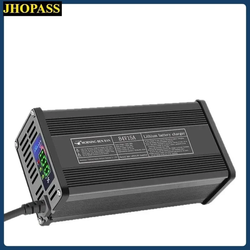 HD LCD AGM GEL48V 15A Smart Lead Acid Battery Charger for Four-wheeler NEV EV Motorcycle E-bike 110V or 220V UK US EU AU Plug