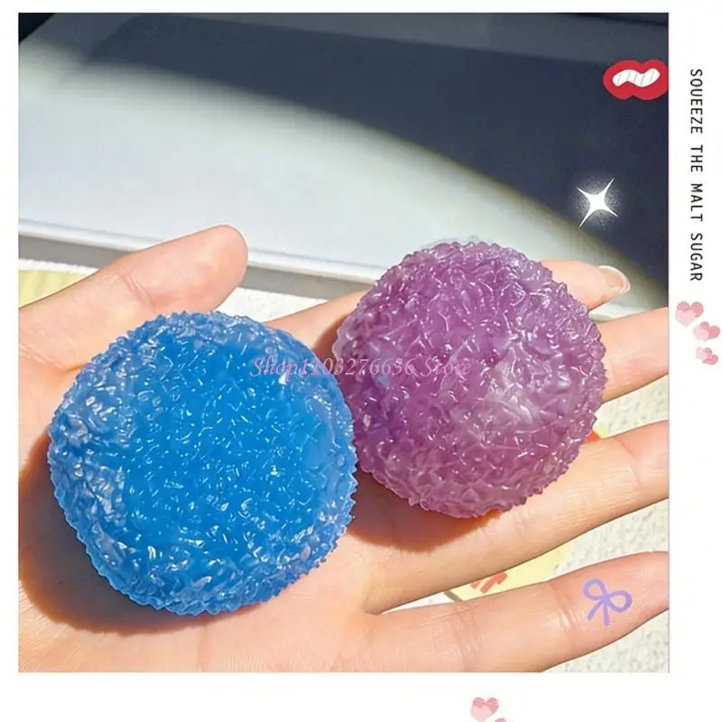 R6FD Sensory Ice Sand Ball Squeeze Toy Stress Ball for Kids Adult Comforting Calming