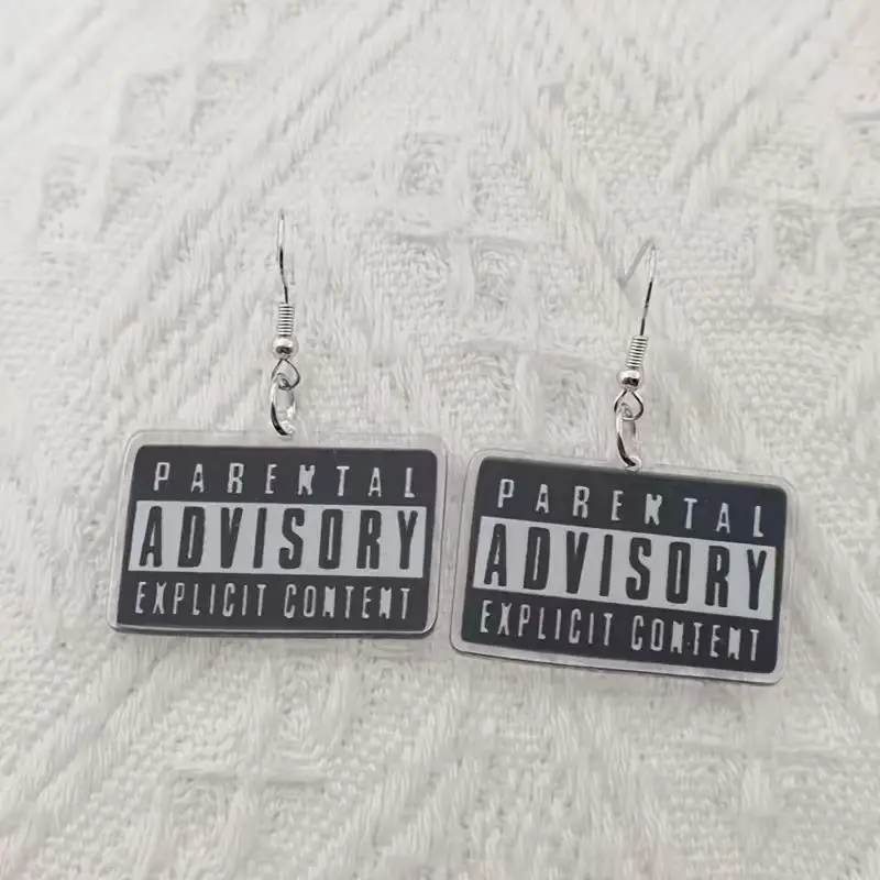 10PCS acrylic black and white quotation earrings, women's earrings, the best choice for gifts