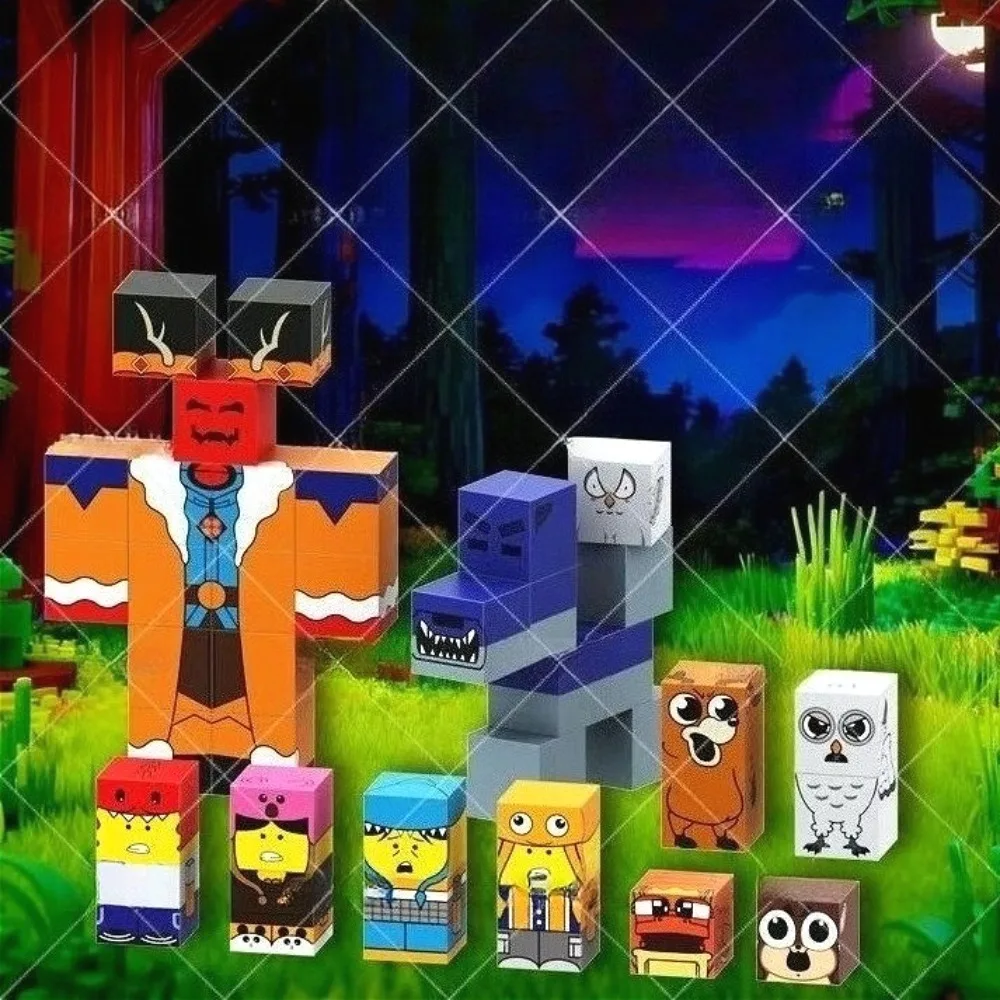 جديد 99 ليالًا في الغابة مكعبات بناء مغناطيسية نموذج ألعاب تعليمية لتقوم بها بنفسك لعبة مكعبات البناء للأطفال Gif