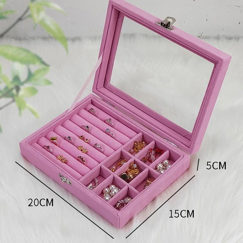 Earrings Storage Box Jewelry Dustproof Jewelry Box Ear Clip Earrings Ear Line Finishing Small Jewelry Box with Lid