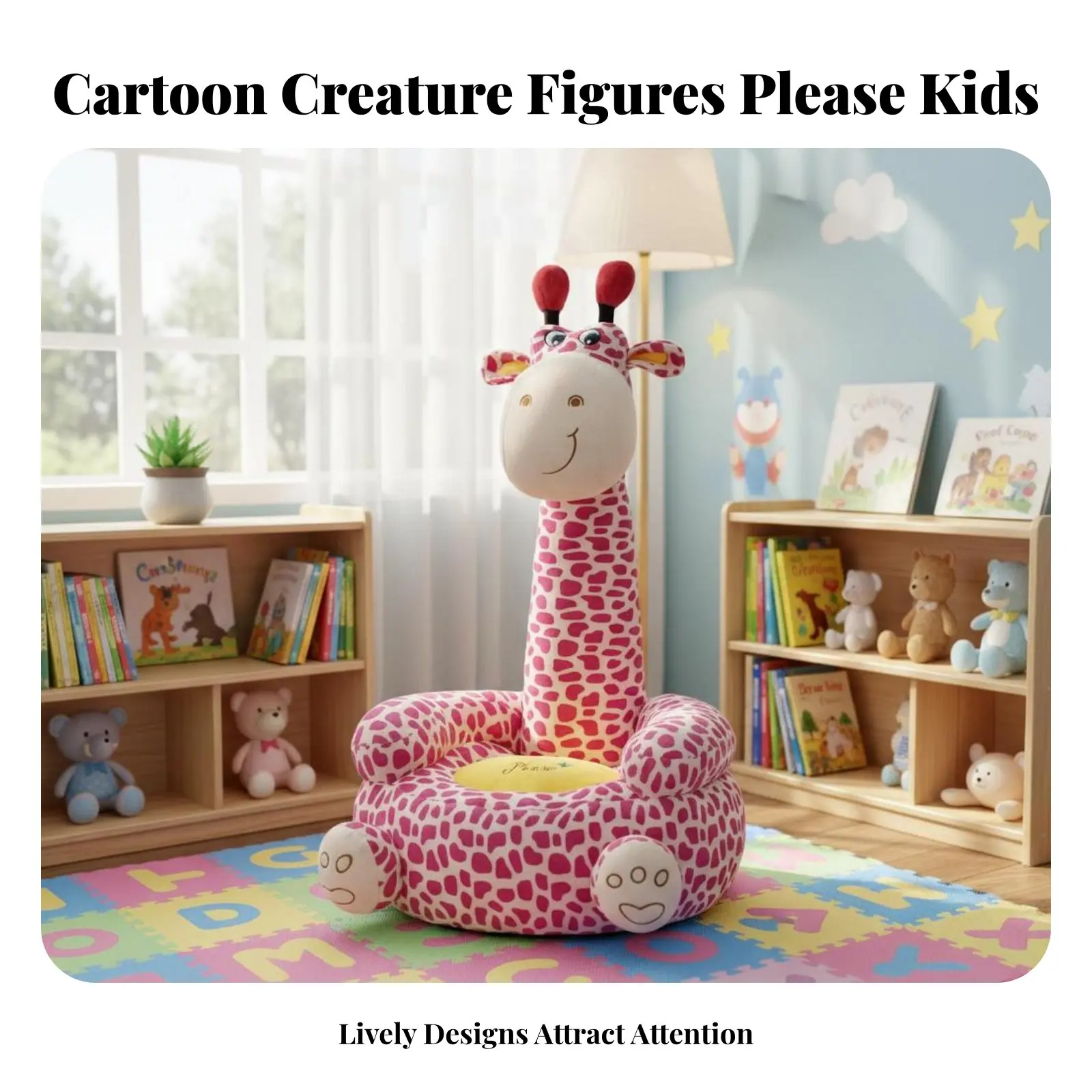 

Мягкое и удобное плюшевое кресло-диван в форме животного с поддержкой для спины, дизайн для детей, малышей, библиотек