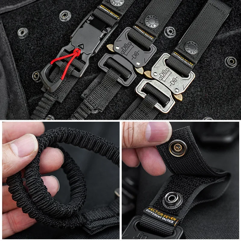 Tactical Anti-lost Elastic Lanyard Rope Quick Disassembly Safety Rope Outdoor Equipment Tools Mobile Phone Pistol Anti-lost Hook