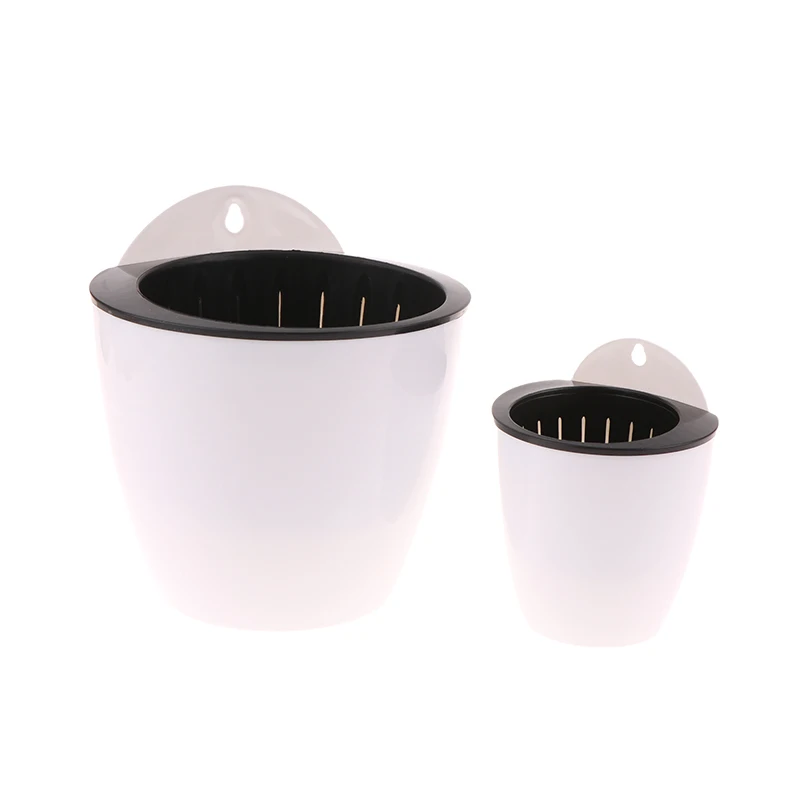 Wall-Mounted Indoor Automatic Water-absorbing Flowerpot Plastic Flowerpot Succulent Green Dill Green Plant Flower Pot Decor