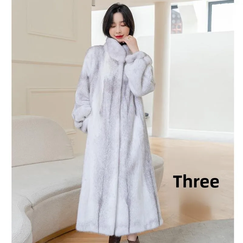 Winter Women's Faux Fur Coat Mink Large Size Casual Jaet Ele Warmth Comfortable Fit for Middle-Aged And ly