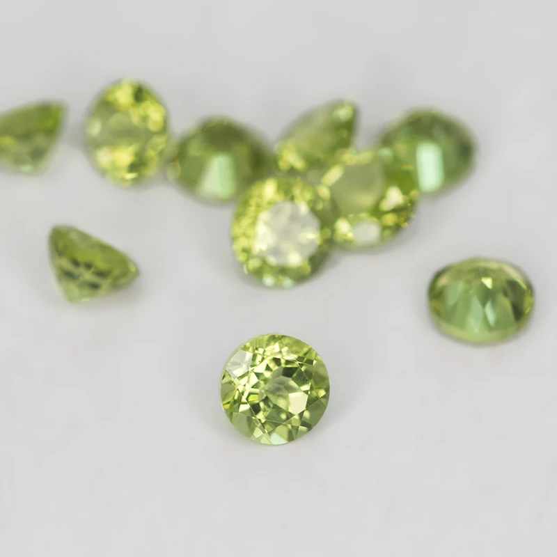 Kibo Wholesale Natural Loose Gemstone Round Cut 1.0-5.0mm Peridot