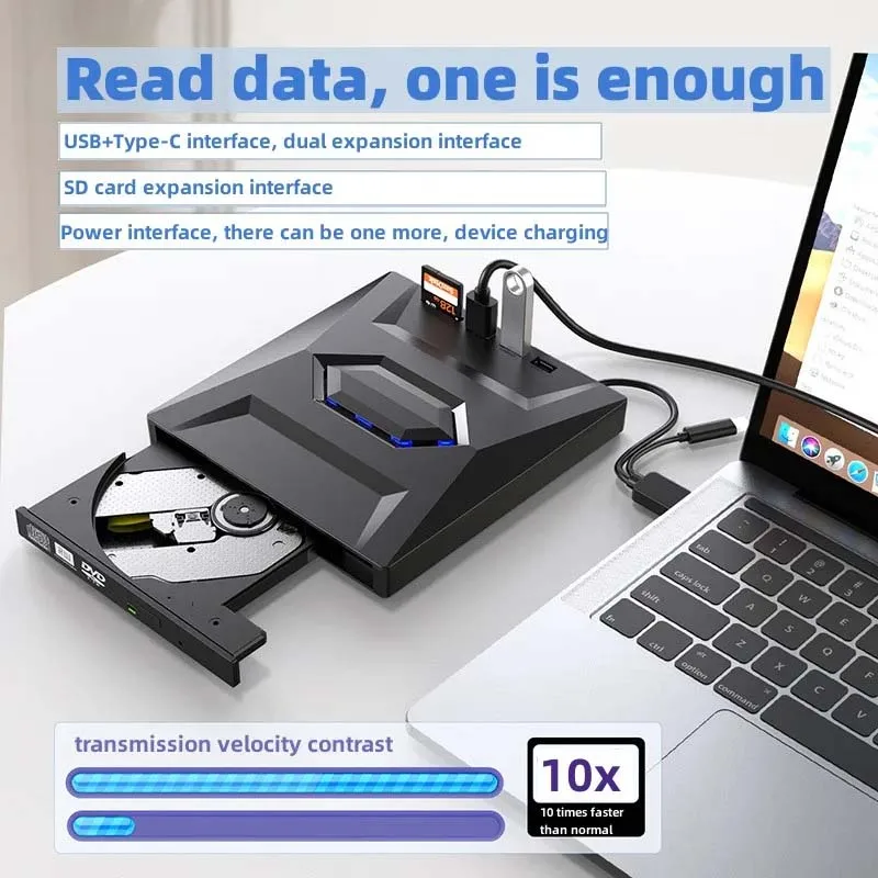 Obrázek 7: USB 3.0 typ 3-in-1 multifunkční externí mobilní pohon cédéčko DVD čtečka palič, sdà­let karta, U kotouč hráč číst rychlost cédéčko rom 24X CD-RW