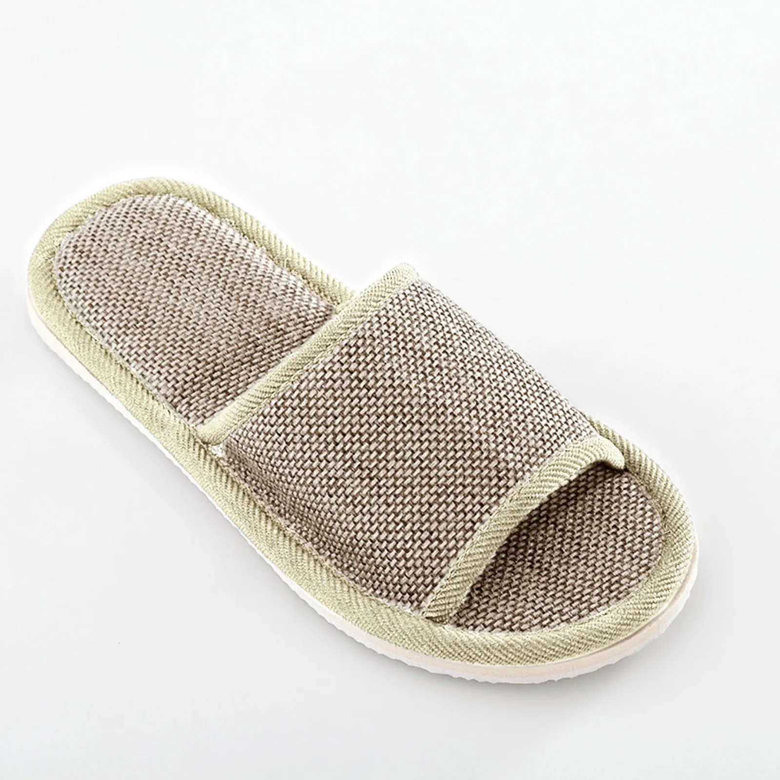 Linen Slippers Men Women Couples Soft Thick Bottom  Indoor House Anti-Slip Breathable Mute Slides Japanese Style Shoes Slide ﻿