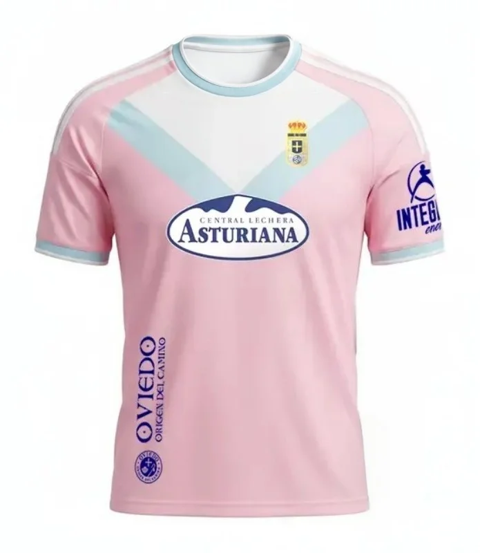 2026/27 Club Oviedo Spain football jersey T-shirt Men's and Women's Breathable Quick Drying Loose Short sleeve fan gifts Tops