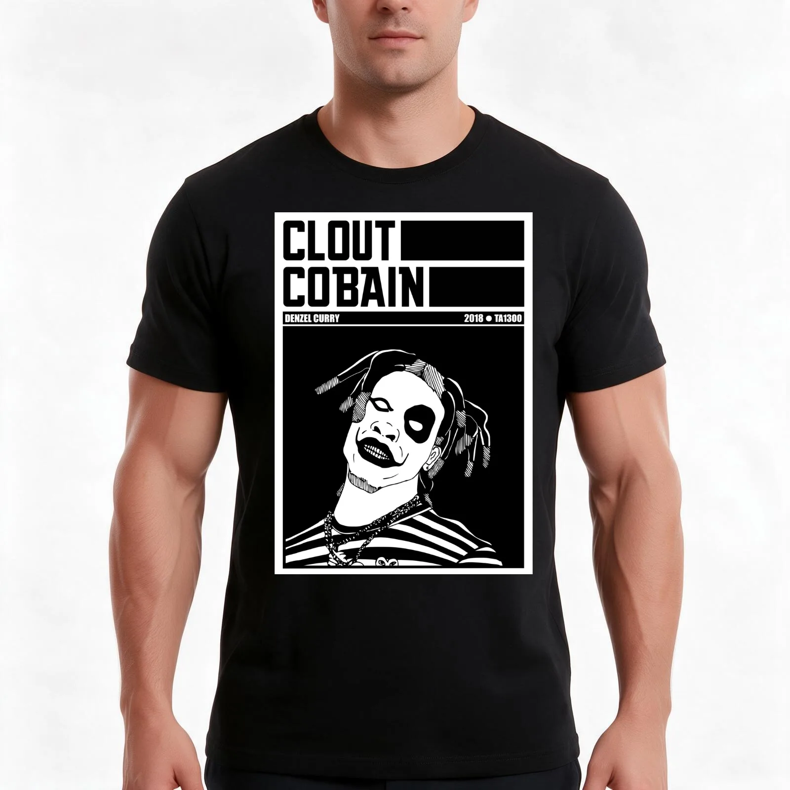 CLOUT COBAIN- DENZEL CURRY T-Shirt, Summer Casual Cotton Tee, Oversized Streetwear Tops, Vintage Graphic Print, Unisex Men Women