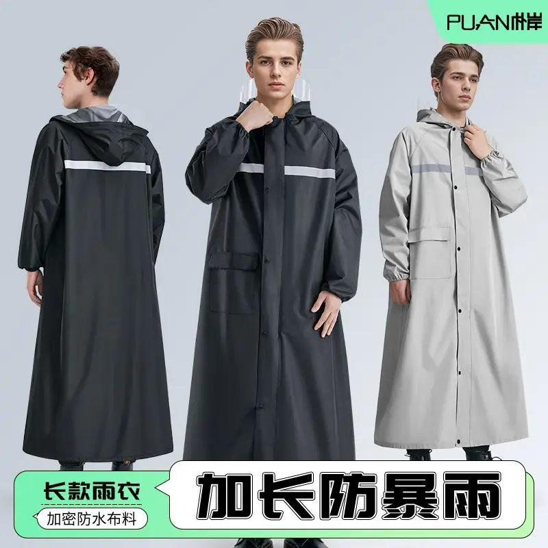 Adult Fashion One-piece Raincoat Thickened Waterproof Oxford Hooded Rain Poncho Loose Long Rain Coat Rain Gear Outdoor Rainwear