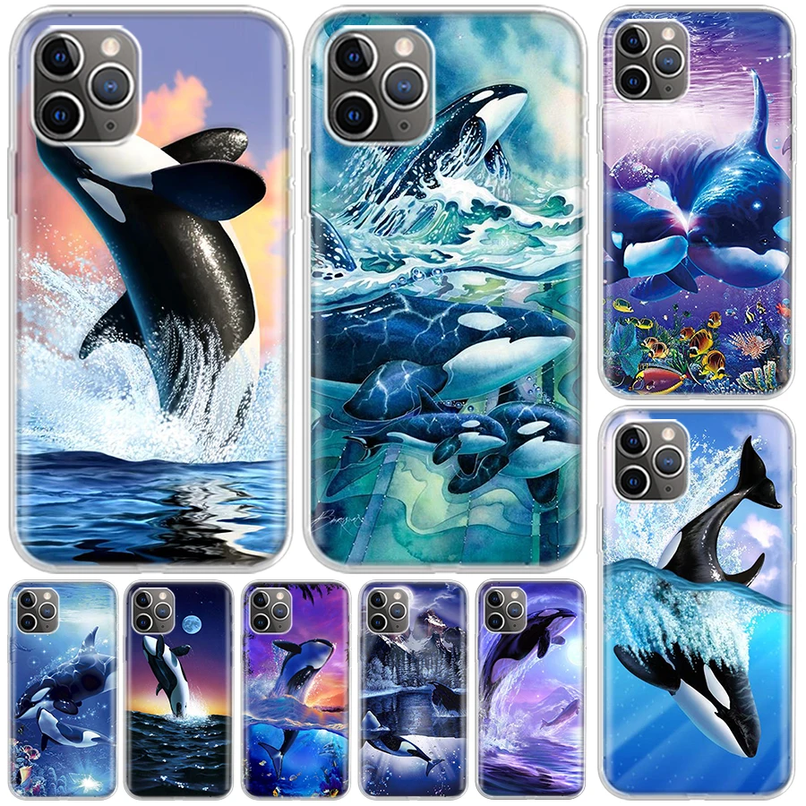 Sea Orcinus Orca Cover For iPhone 11 14 13 15 Pro Max 12 Mini Apple Phone Case X XR XS 7 Plus 8 + Customized Print Shell