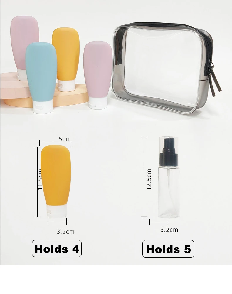 clear makeup organizer  travel bottle for toiletries  for women waterproof travel pouch