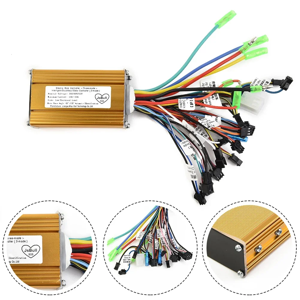 Sine Wave Brushless Controller 36V 48V 52V 350W Replacement Mute Electric Vehicle Controller Parts Electric Scooter Accessories