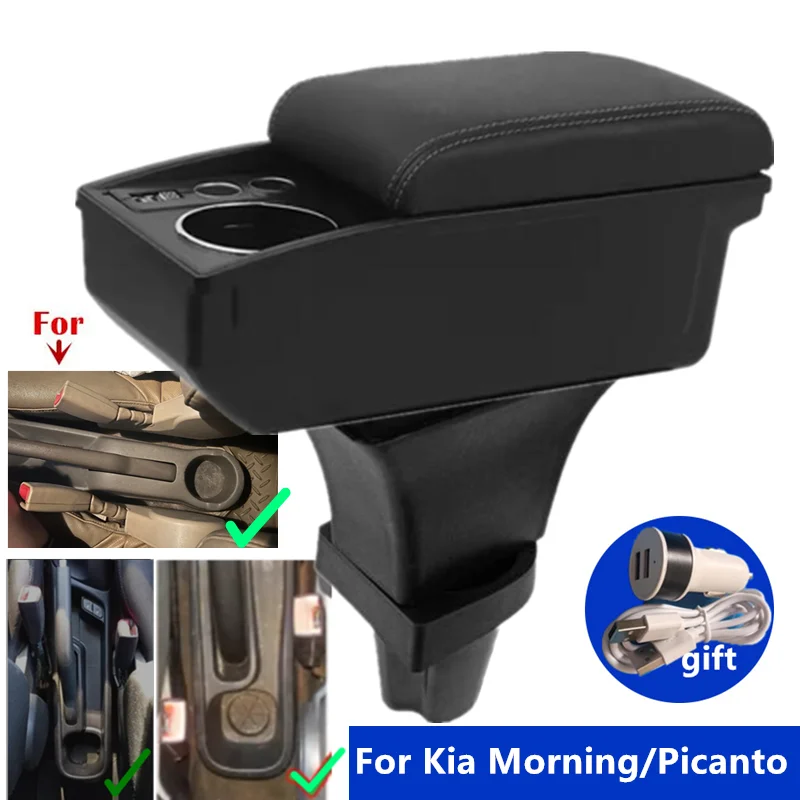 Zentrale lagerung Box tasse halter Auto Armlehne box Für Kia Morgen Armlehne box Für Kia Picanto Gewidmet Nachrüstung Auto Zubehör