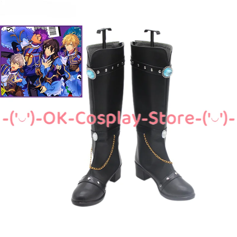 

Game Ensemble Stars Sakuma Rei Ogami Koga Cosplay Shoes Halloween Carnival Boots Cosplay Prop Anime PU Leather Shoes Custom Made