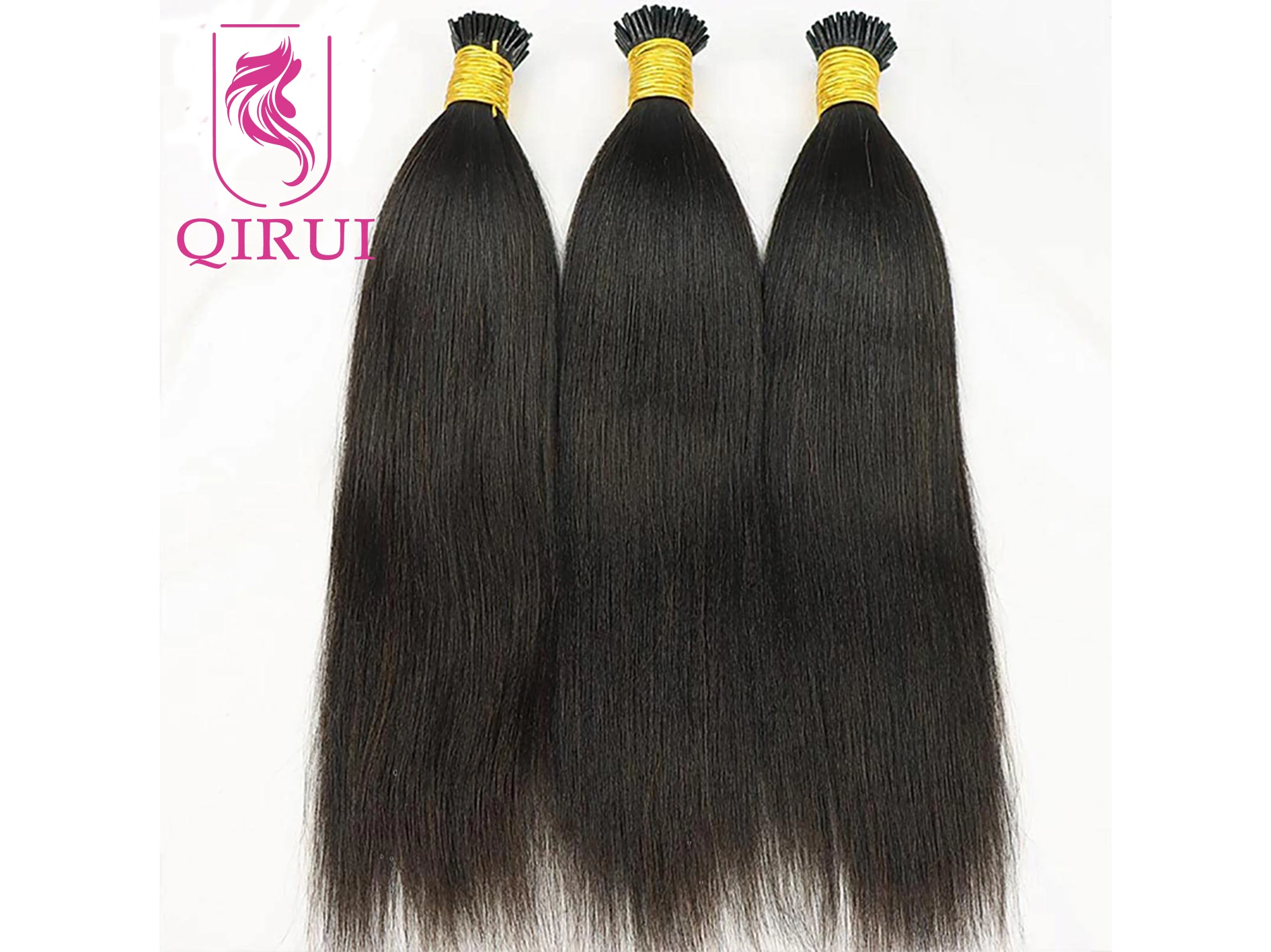 30inch Yaki Straight I Tip Human Hair Extension Microlink Brazilian Remy Hair Pre Bonded Tip Hair 100g 100strands