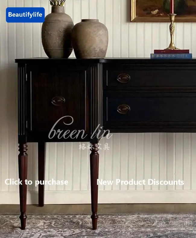 

CC French retro home entrance cabinet, living room decorative cabinet, dining side locker, partition against the wall